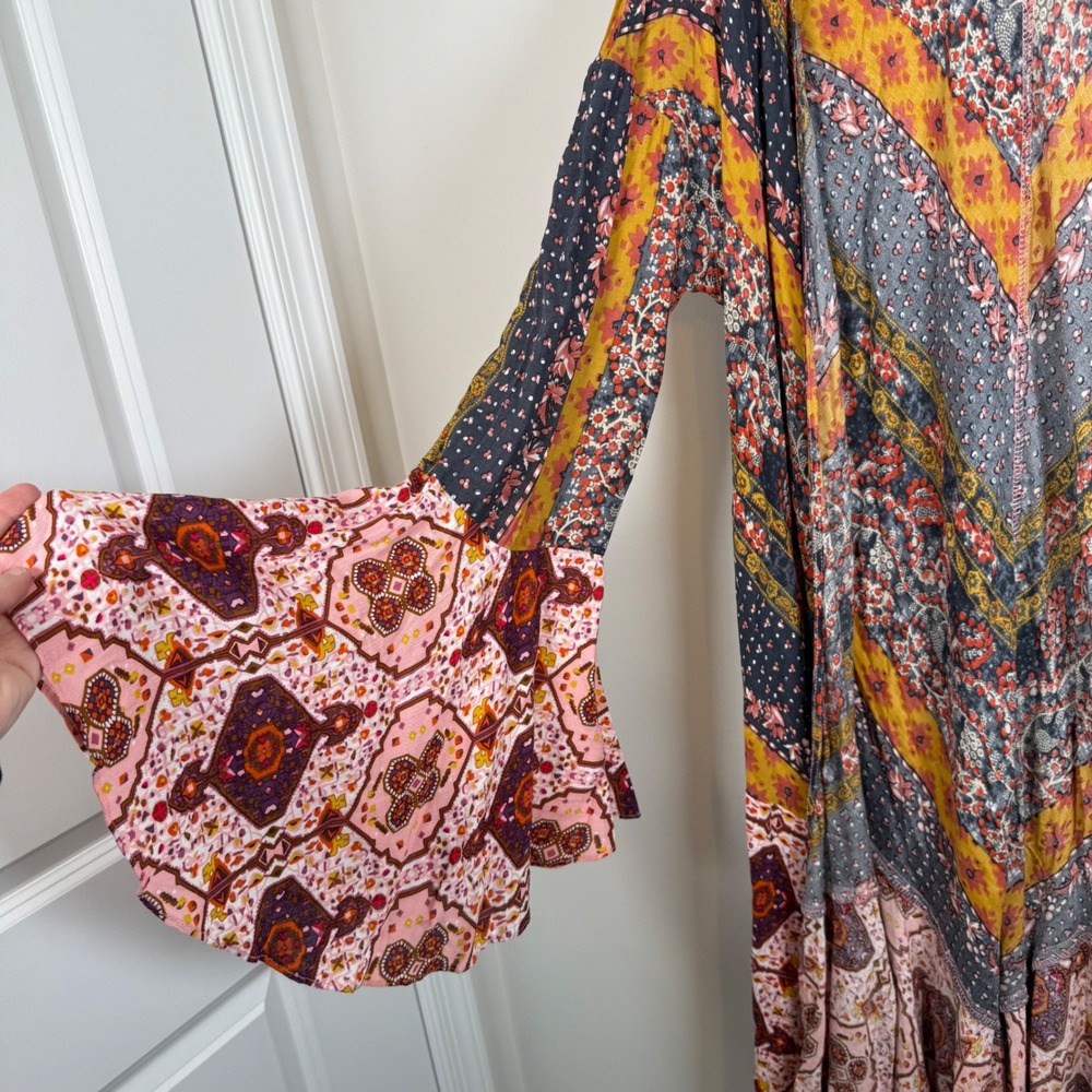 Umgee BOHO Patchwork Print Kimono Duster Cardigan… - image 3